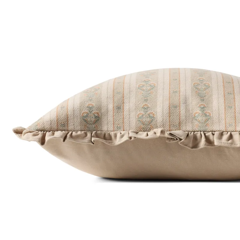 Chris Loves Julia x Loloi Liesel Ivory / Multi 20\'\' x 20\'\' Cover w/Poly Pillow