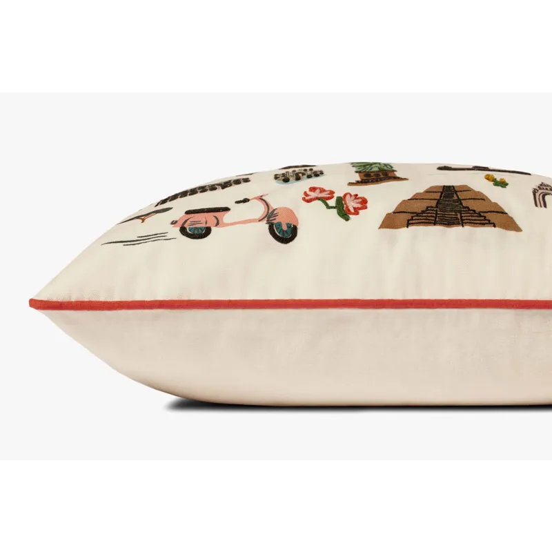 Loloi X Rifle Paper Co. 22\" X 22\", Down-Filled Pillow