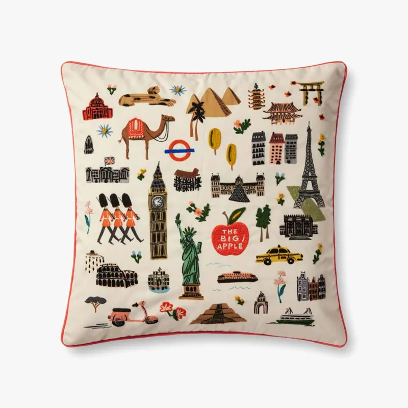 Loloi X Rifle Paper Co. 22\" X 22\", Down-Filled Pillow
