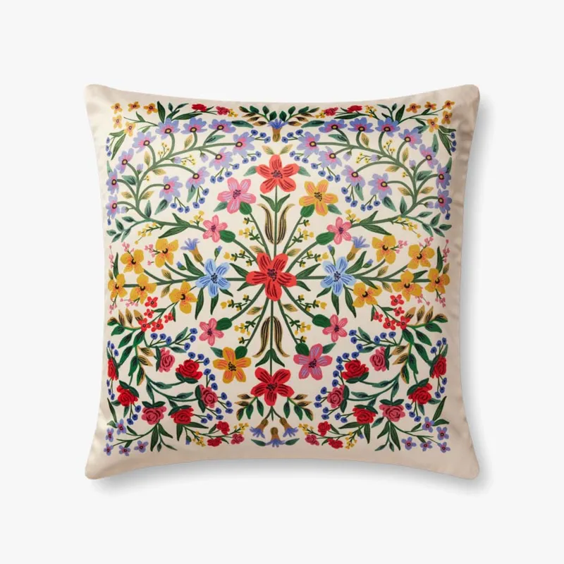 Loloi X Rifle Paper Co. 22\" X 22\", Poly-Filled Pillow