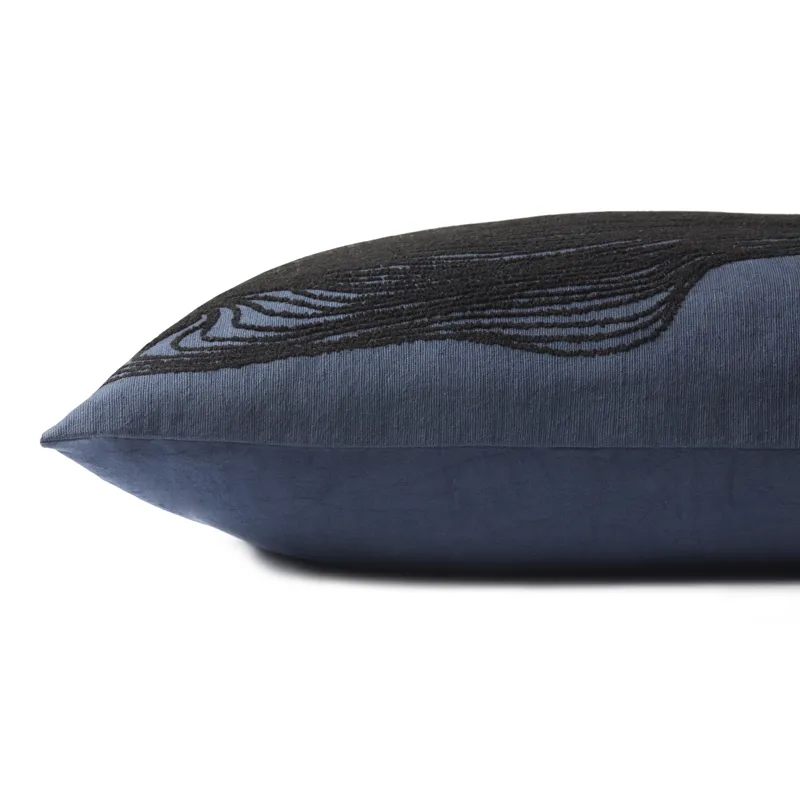 Pillows Blue / Black Pillow (16\" X 26\" Cover W/Poly)