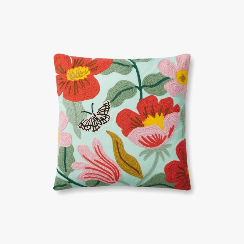 Loloi X Rifle Paper Co. 18\" X 18\", Poly-Filled Pillow