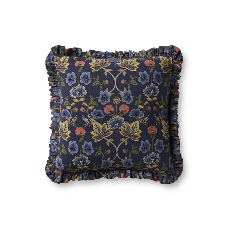 Rifle Paper Co. x Loloi Maple Blue / Multi 18'' x 18'' Cover w/Down Pillow