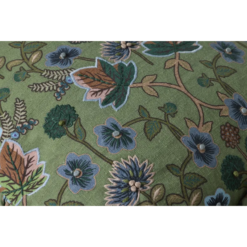 Rifle Paper Co. x Loloi Maple Green / Multi 18'' x 18'' Cover w/Down Pillow