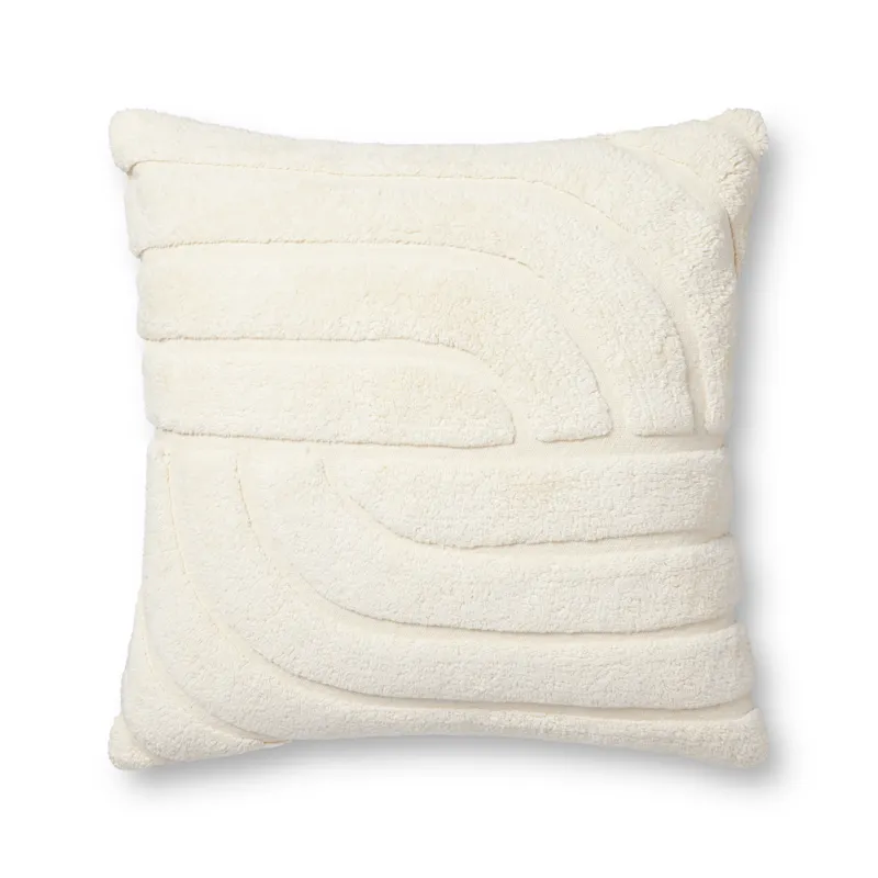 Loloi PLL0110 Ivory 22\'\' x 22\'\' Cover w/Down Pillow