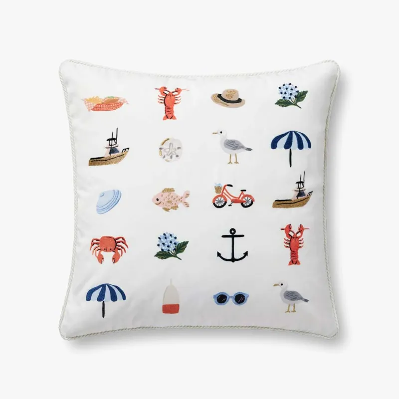 Loloi X Rifle Paper Co. 22\" X 22\", Cover Only Pillow