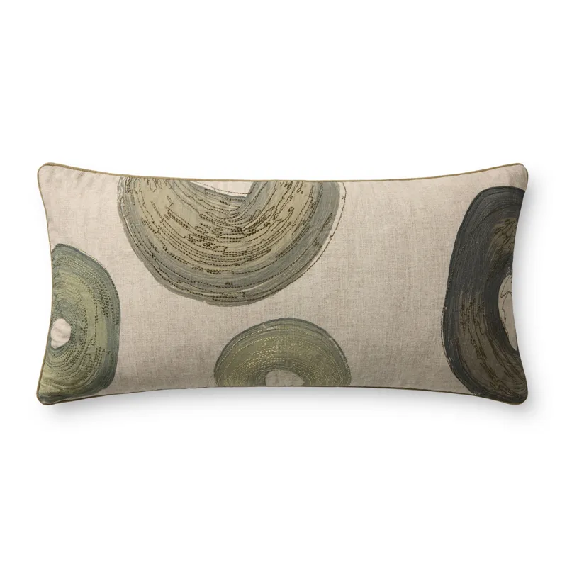 Brigette Romanek x Loloi Green / Multi 12\'\' x 27\'\' Cover w/Poly Pillow
