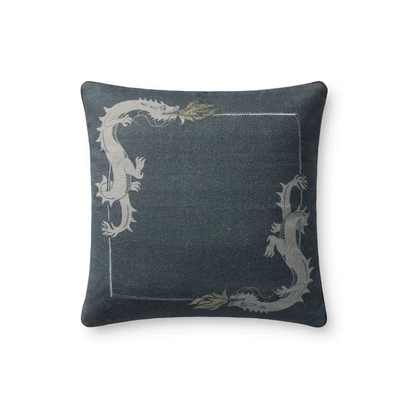 Brigette Romanek x Loloi Blue 18\'\' x 18\'\' Cover w/Down Pillow