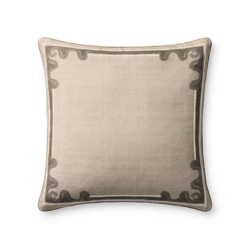 Brigette Romanek x Loloi Natural / Green 20\'\' x 20\'\' Cover w/Down Pillow