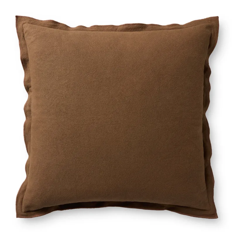 Leanne Ford x Loloi Captain Brown 18\'\' x 18\'\' Cover w/Poly Pillow