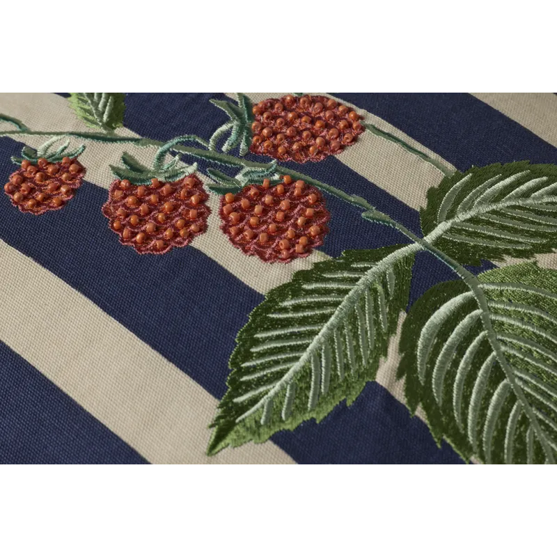 Rifle Paper Co. x Loloi Raspberries Navy / Multi 18'' x 18'' Cover Only Pillow