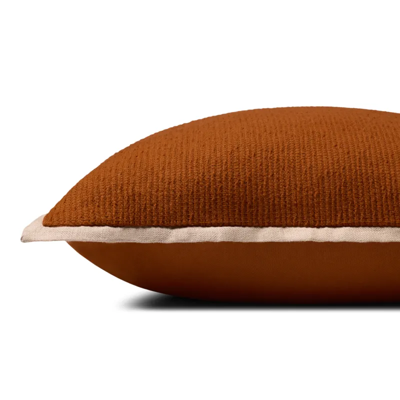 Loloi PLL0207 Rust 22\" x 22\" Cover Only Pillow