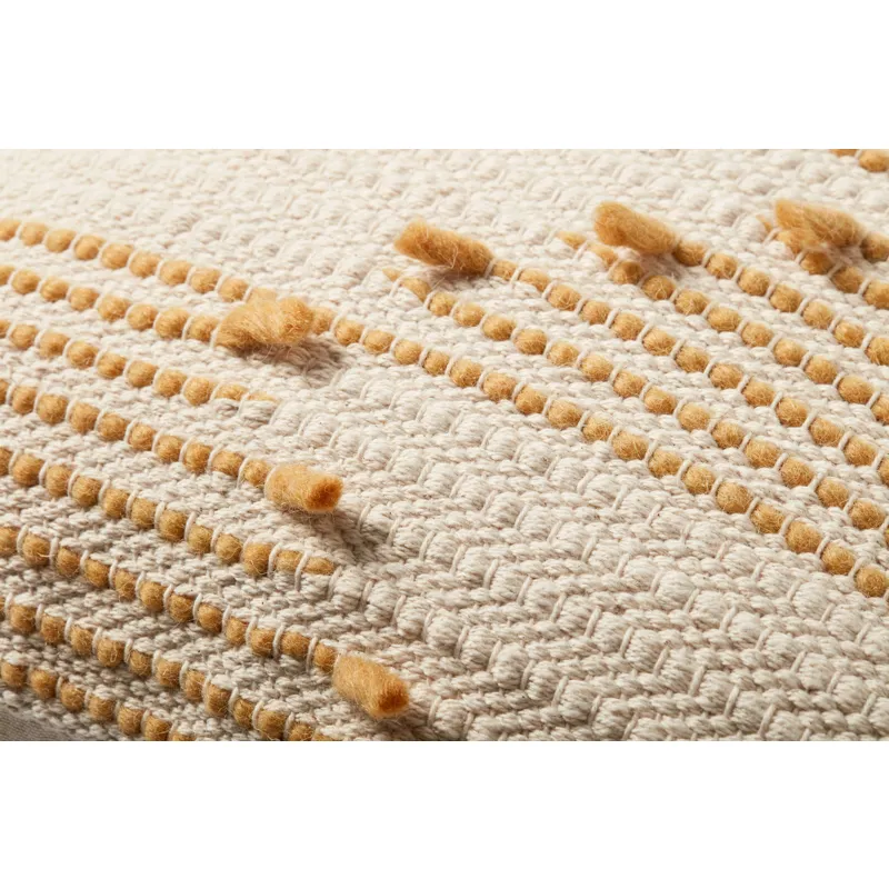 Pillows Ivory / Gold Pillow (18\" X 18\" Cover W/Down)