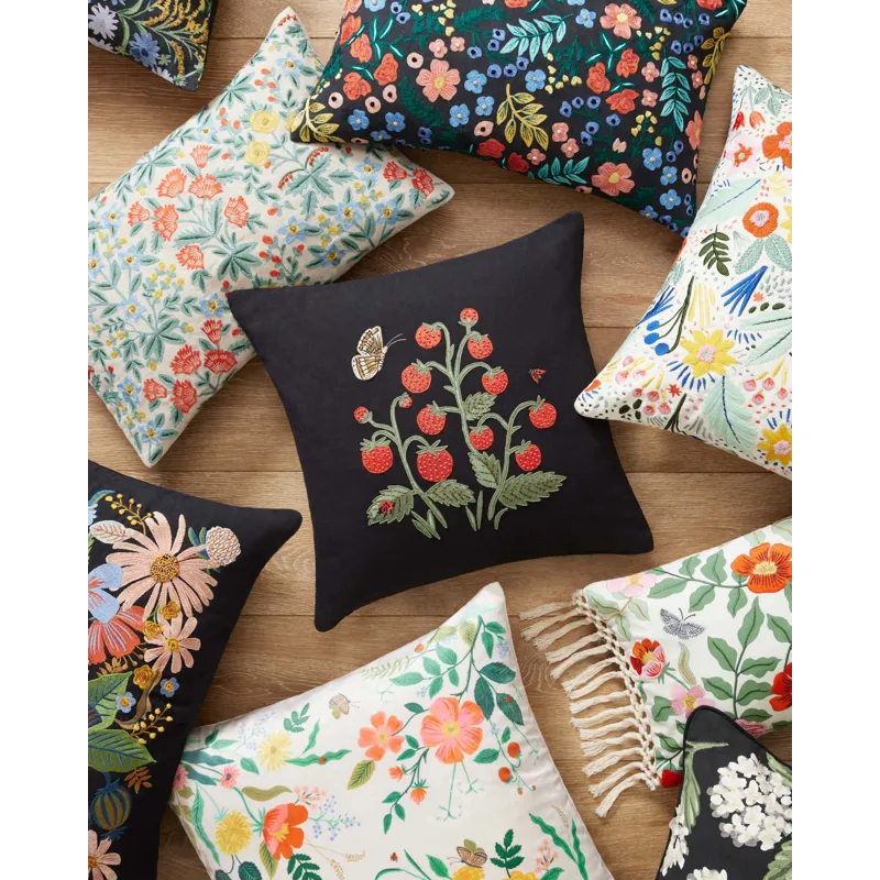 Loloi X Rifle Paper Co. 22\" X 22\", Poly-Filled Pillow