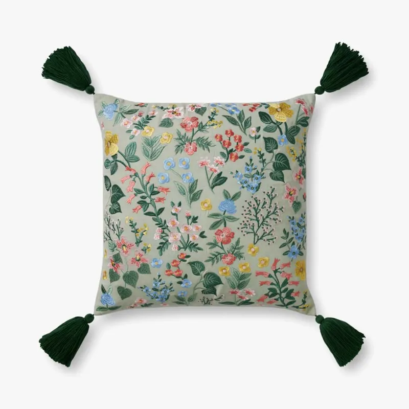 Loloi X Rifle Paper Co. 18\" X 18\", Down-Filled Pillow