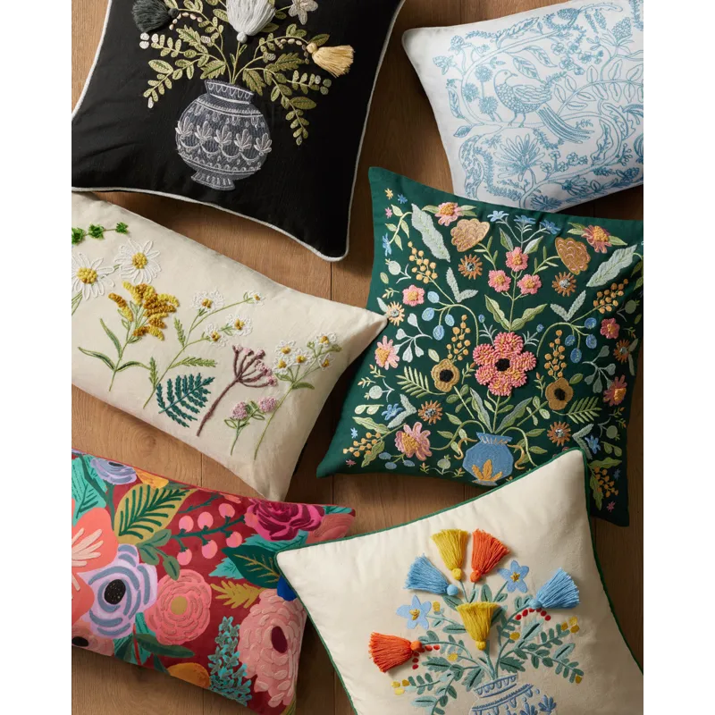 Loloi X Rifle Paper Co. 18\" X 18\", Poly-Filled Pillow