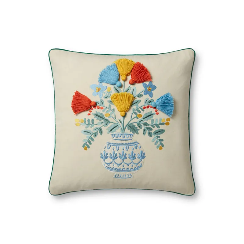 Loloi X Rifle Paper Co. 18\" X 18\", Poly-Filled Pillow