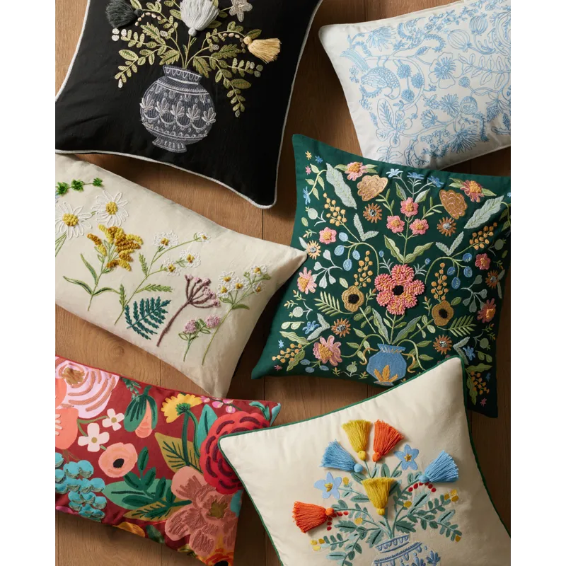 Loloi X Rifle Paper Co. 18\" X 18\", Poly-Filled Pillow