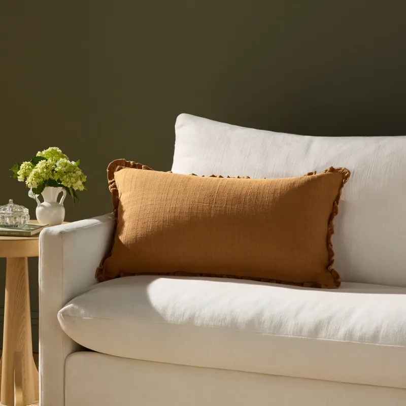 Chris Loves Julia x Loloi Dinah Clay 16\'\' x 26\'\' Pillow Cover Only