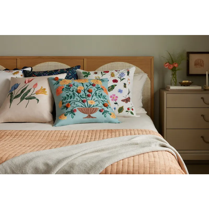 Loloi X Rifle Paper Co. 22\" X 22\", Cover Only Pillow