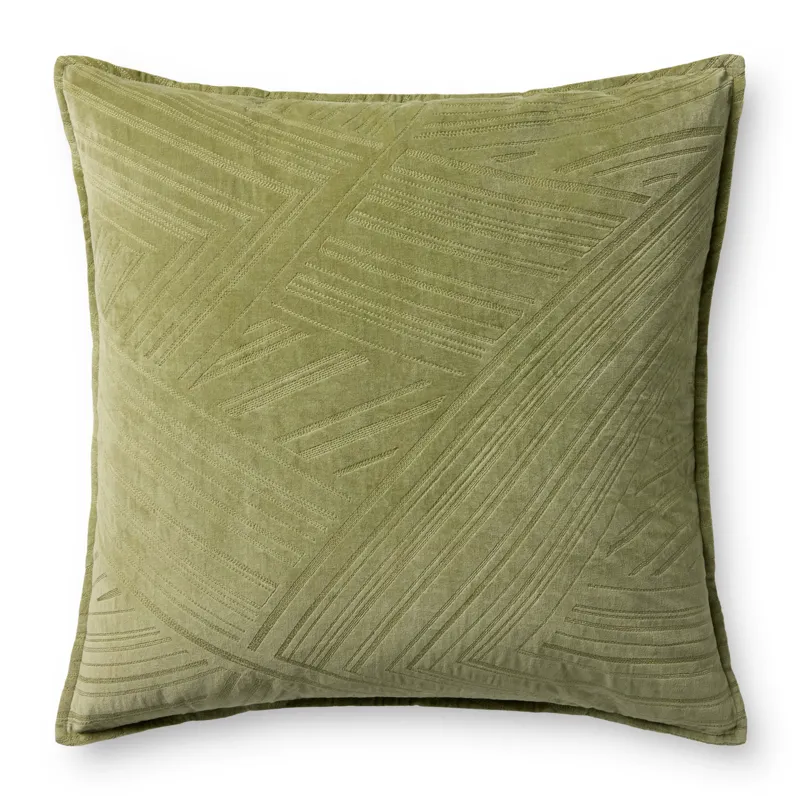 Brigette Romanek x Loloi PBR0021 Green 26\'\' x 26\'\' Cover w/Down Pillow