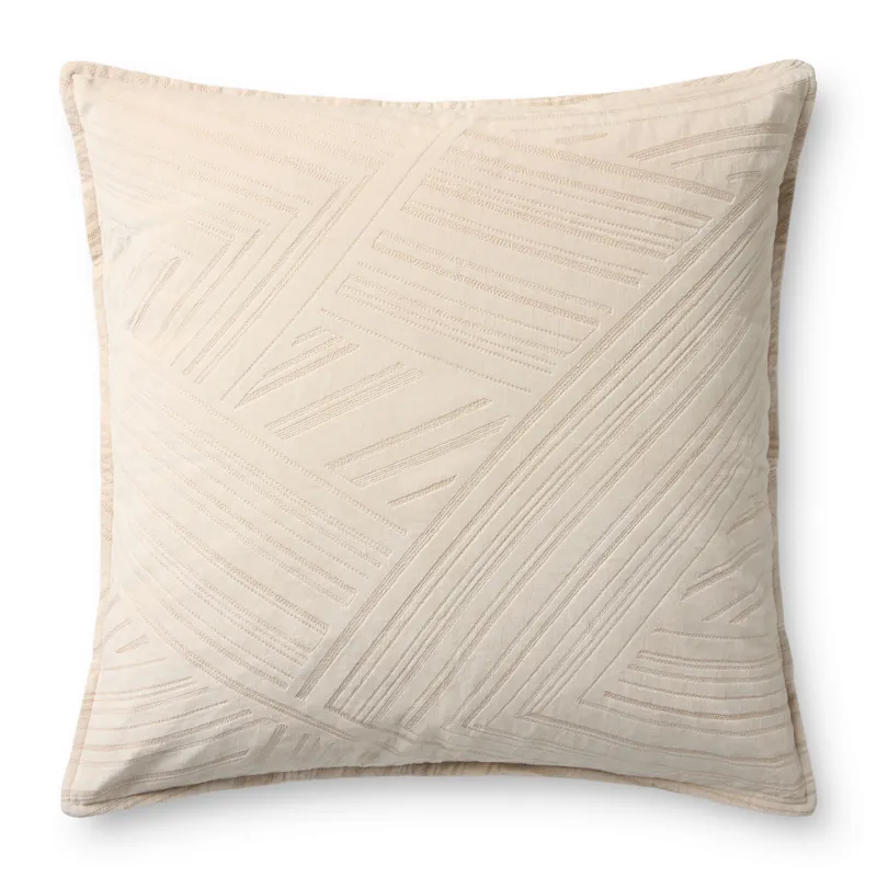 Brigette Romanek x Loloi PBR0021 Ivory 26\'\' x 26\'\' Cover w/Poly Pillow