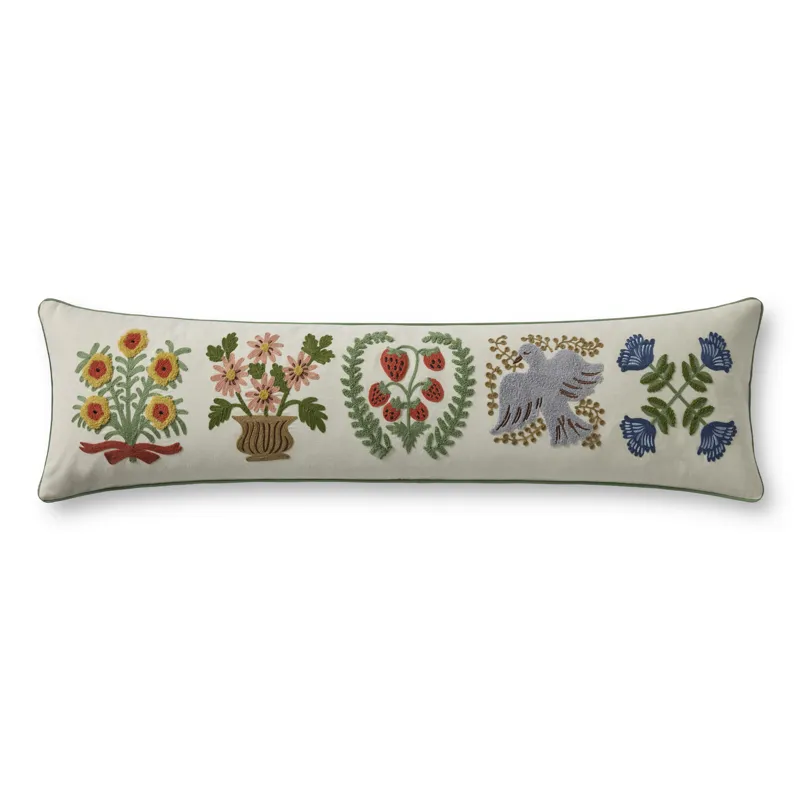 Rifle Paper Co. x Loloi Helena Bouquets Ivory / Multi 12" x 46" Cover Only Pillow