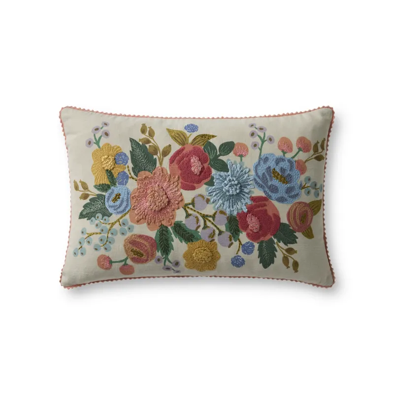 Rifle Paper Co. x Loloi Vintage Garden Lt. Green / Multi 13'' x 21'' Cover Only Pillow