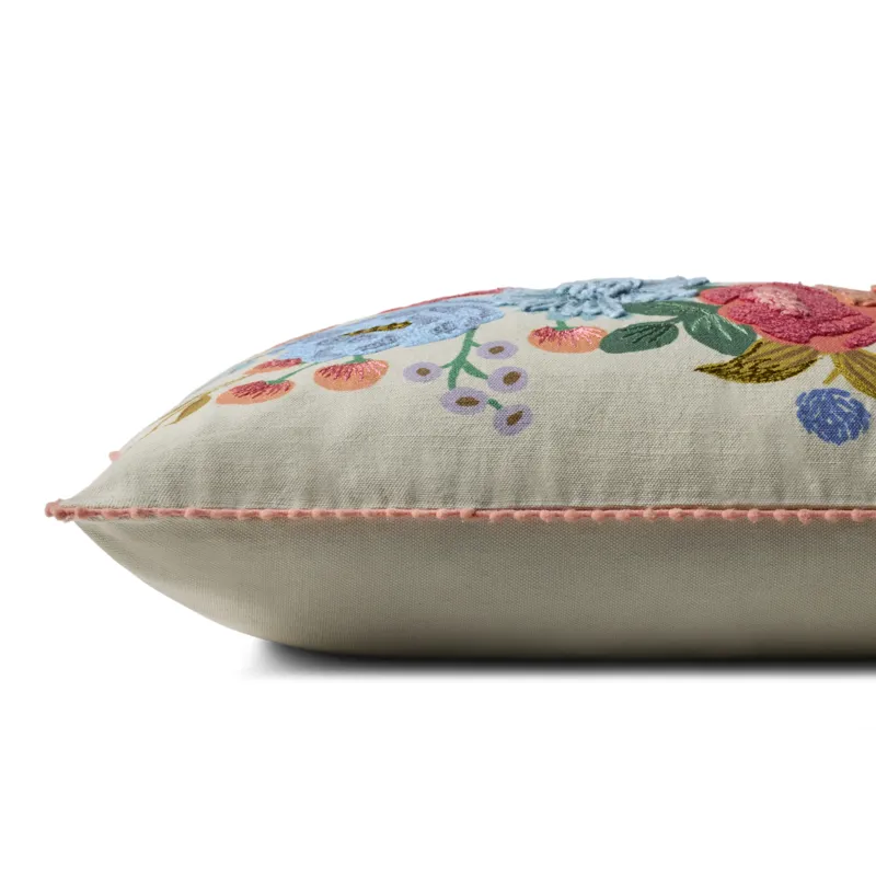 Rifle Paper Co. x Loloi Vintage Garden Lt. Green / Multi 13'' x 21'' Cover Only Pillow