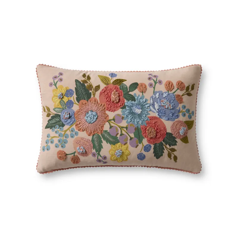 Rifle Paper Co. x Loloi Vintage Garden Pink / Multi 13'' x 21'' Cover w/Poly Pillow