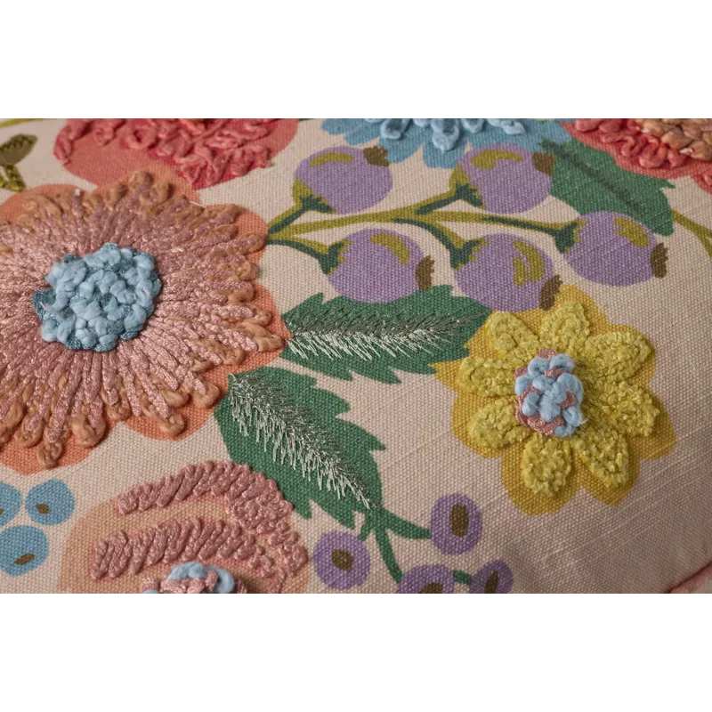 Rifle Paper Co. x Loloi Vintage Garden Pink / Multi 13'' x 21'' Cover w/Poly Pillow