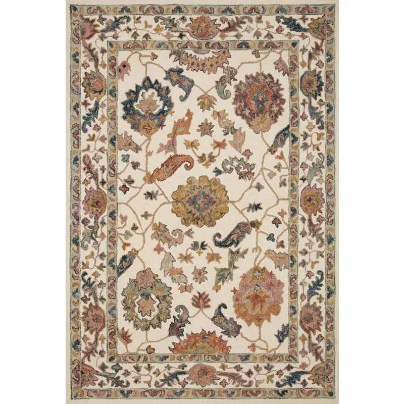 Padma White / Multi Rug (9' 3" X 13')