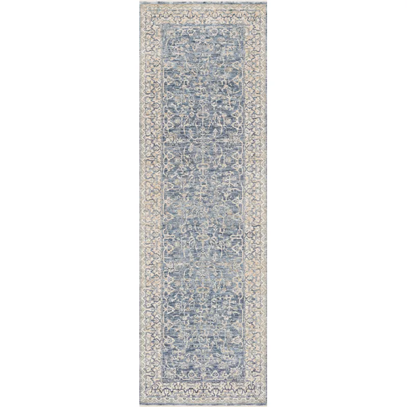 Pandora Dark Blue / Ivory Rug (2' 6" X 10' 0")