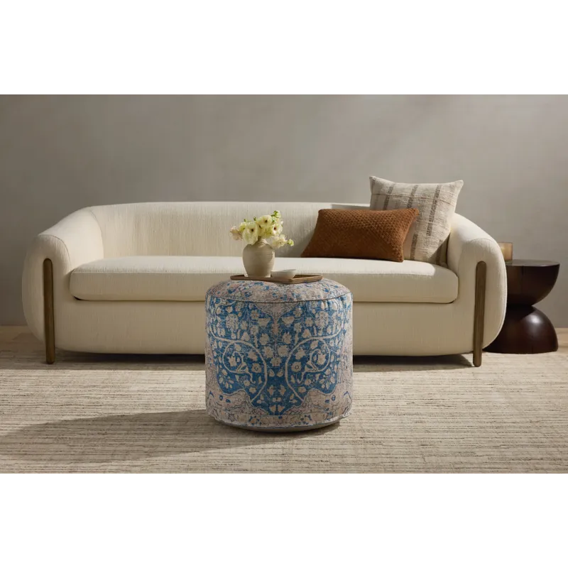 Loloi LPF211 Blue / Tangerine 18x 18 x 20 Pouf