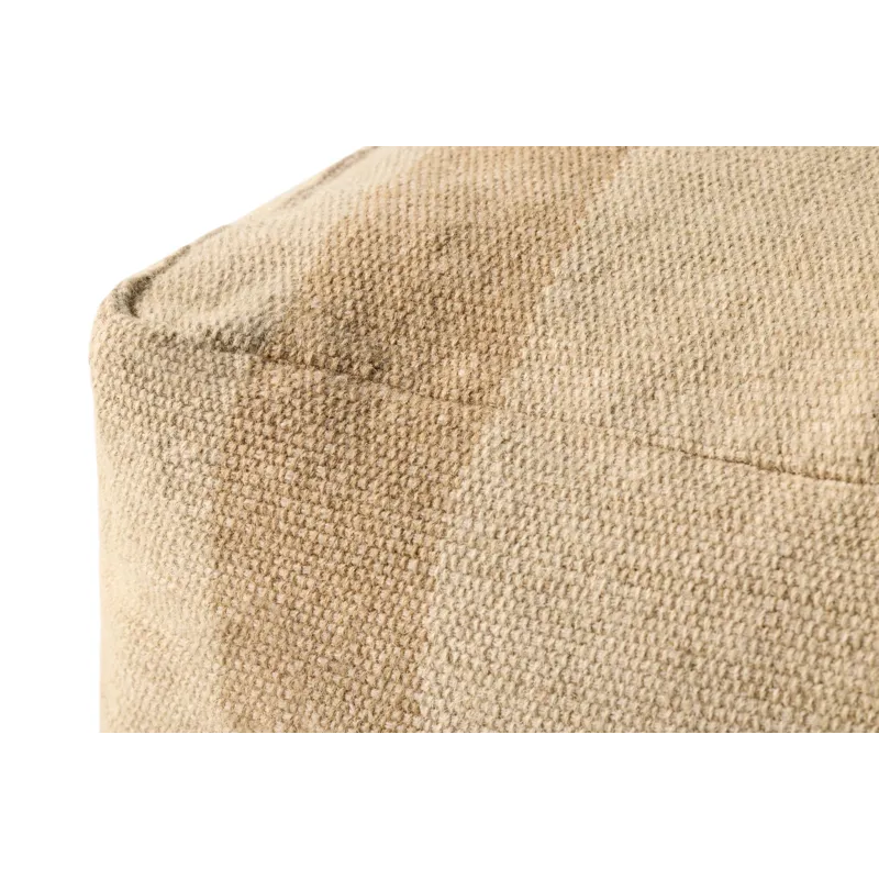 Leanne Ford x Loloi Rosemoor Beige 24\" x 24\" x 13\" Pouf
