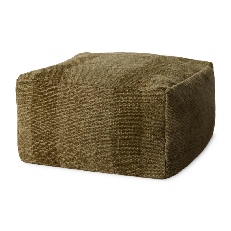 Leanne Ford x Loloi Rosemoor Brown 24\" x 24\" x 13\" Pouf
