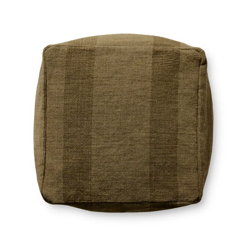 Leanne Ford x Loloi Rosemoor Brown 24\" x 24\" x 13\" Pouf