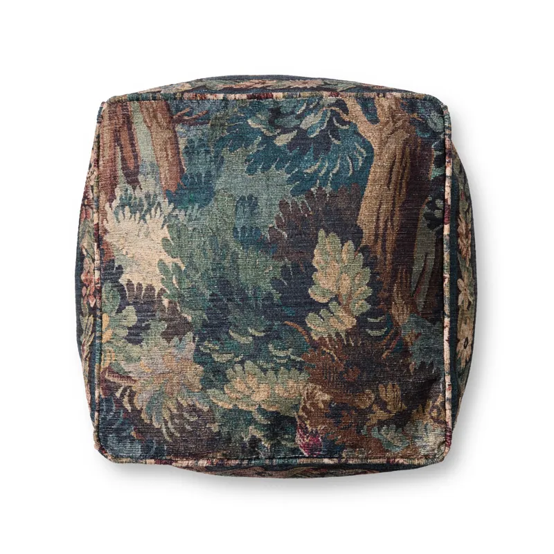 Loloi LPF0045 Blue / Multi 18\"W x 18\"D x 18\"H Pouf
