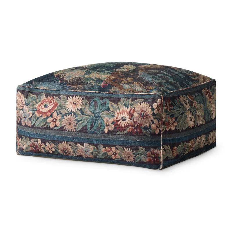 Loloi LPF0045 Blue / Multi 36\"W x 36\"D x 17\"H Pouf
