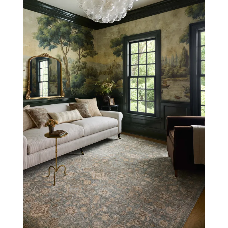 Chris Loves Julia x Loloi Palma Blue / Natural 2\'-3\" x 3\'-10\" Rug