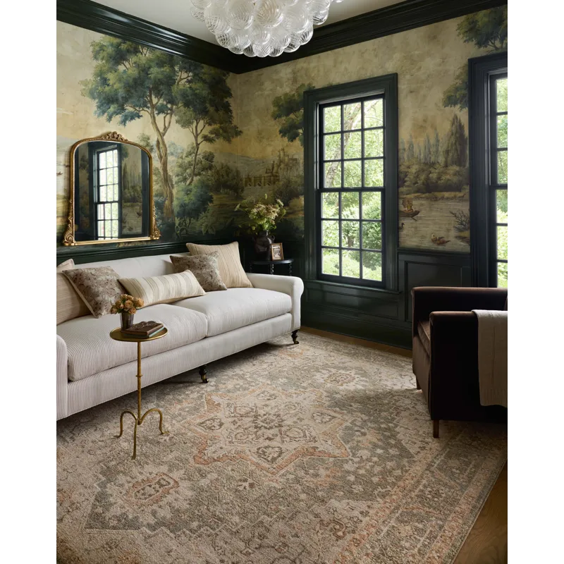 Chris Loves Julia x Loloi Palma Olive / Spice 5\'-3\" x 7\'-6\" Rug