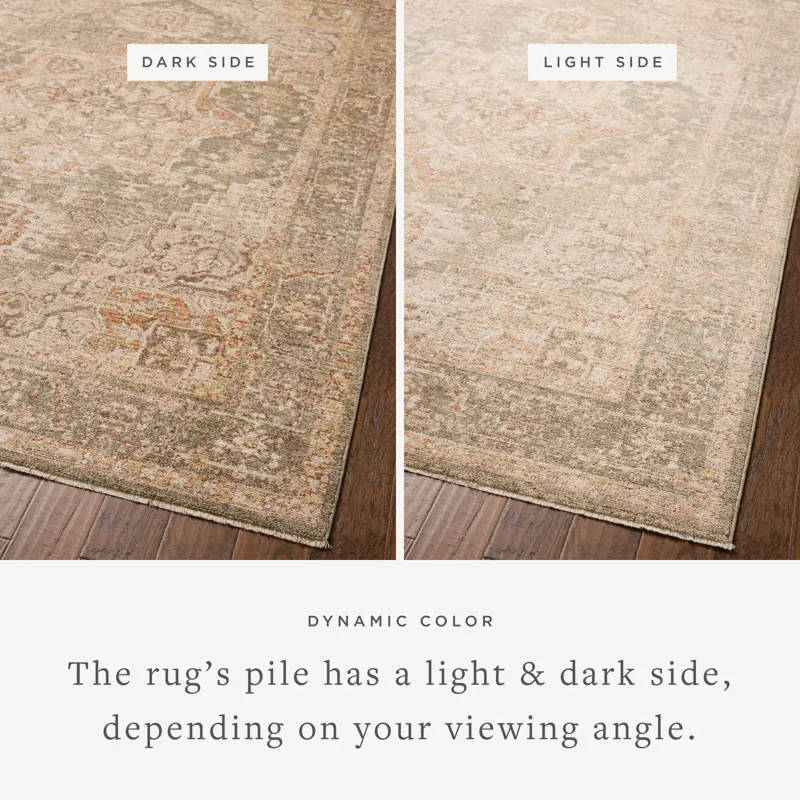 Chris Loves Julia x Loloi Palma Olive / Spice 5\'-3\" x 7\'-6\" Rug