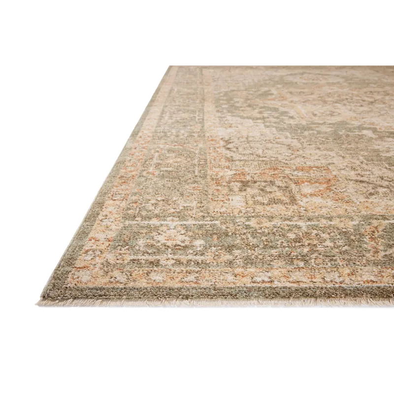 Chris Loves Julia x Loloi Palma Olive / Spice 5\'-3\" x 7\'-6\" Rug