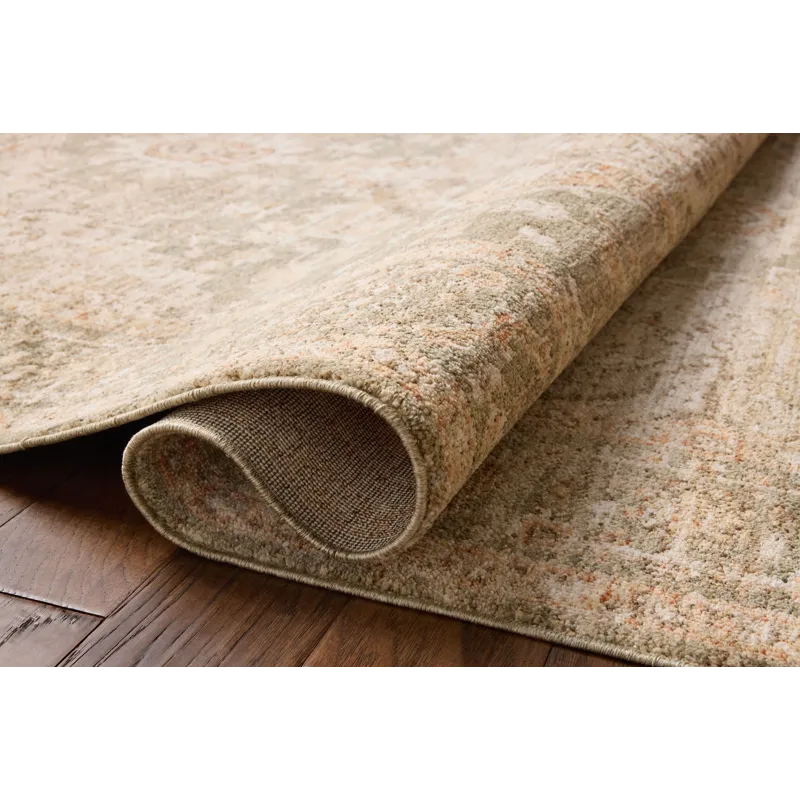 Chris Loves Julia x Loloi Palma Olive / Spice 5\'-3\" x 7\'-6\" Rug