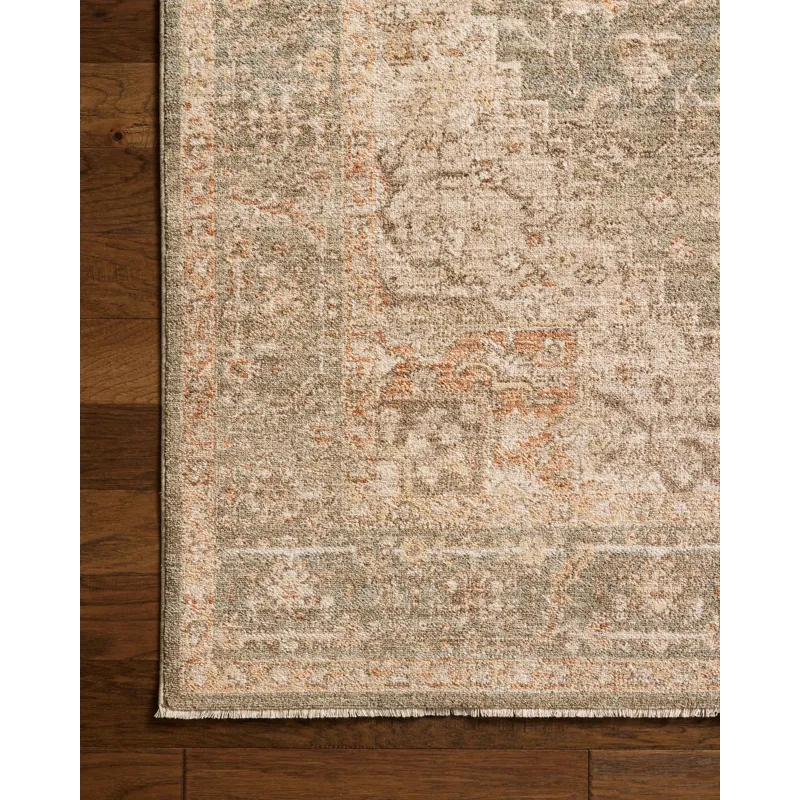 Chris Loves Julia x Loloi Palma Olive / Spice 5\'-3\" x 7\'-6\" Rug