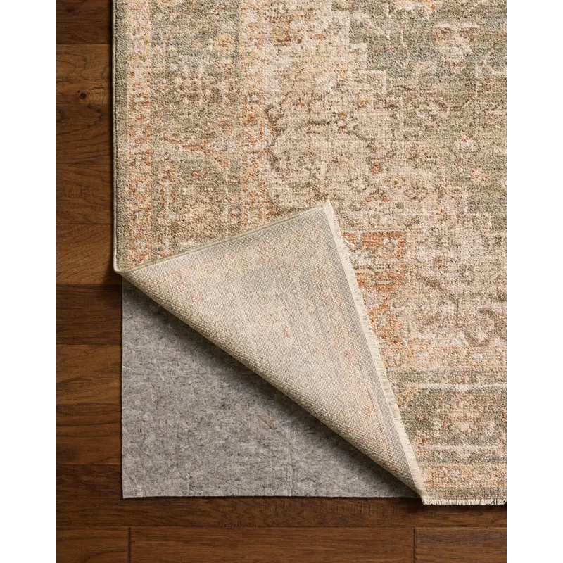 Chris Loves Julia x Loloi Palma Olive / Spice 5\'-3\" x 7\'-6\" Rug