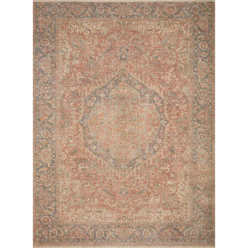 Priya Brick / Navy Rug (7' 9" X 9' 9")