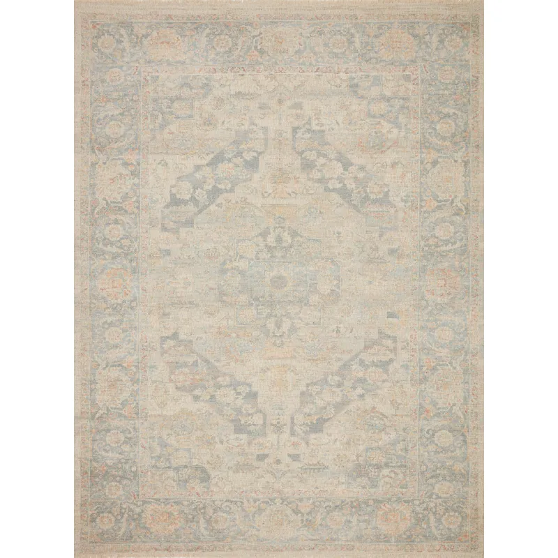 Priya Bone / Bluestone Rug (2' 3" X 3' 9")