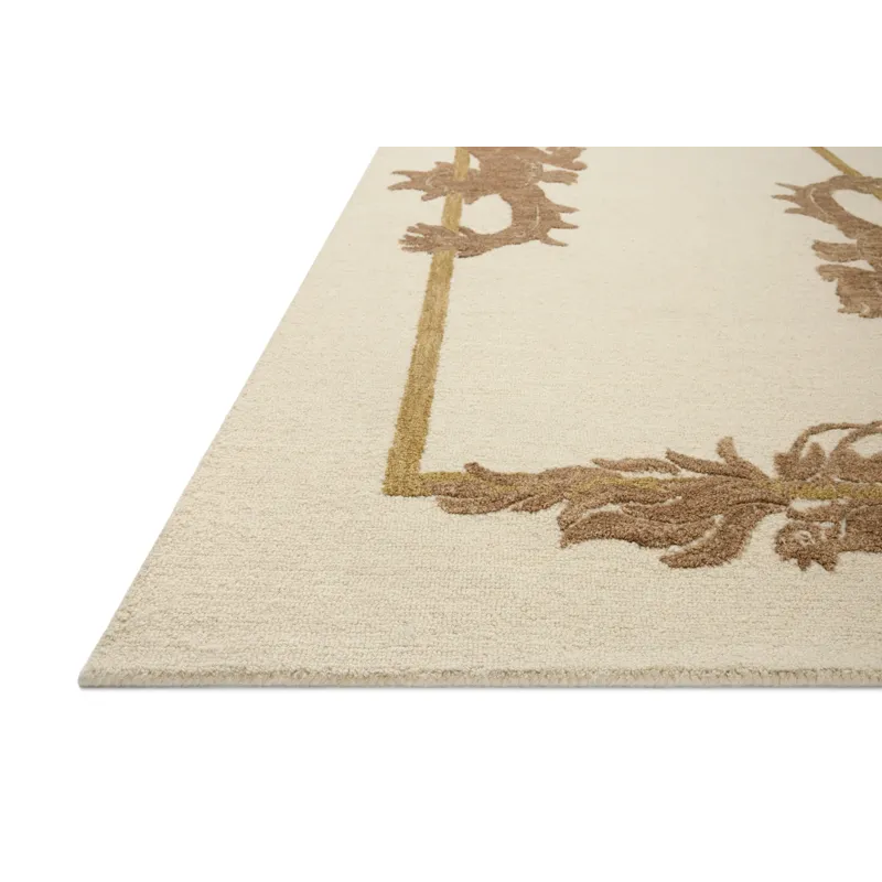 Brigette Romanek x Loloi Romi Ivory / Spice 7\'-9\" x 9\'-9\" Rug