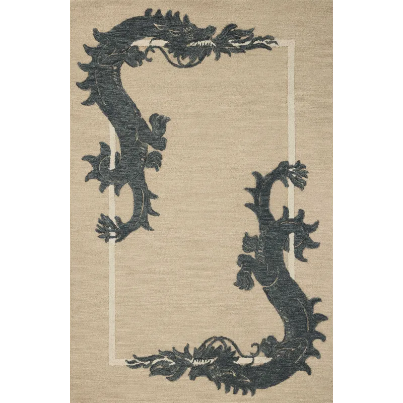 Brigette Romanek x Loloi Romi Oatmeal / Midnight 8\'-6\" x 11\'-6\" Rug